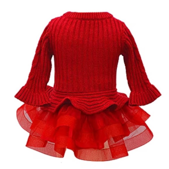 Red sweater dress with tulle skirt ❤️❤️ - Picture 5 of 7